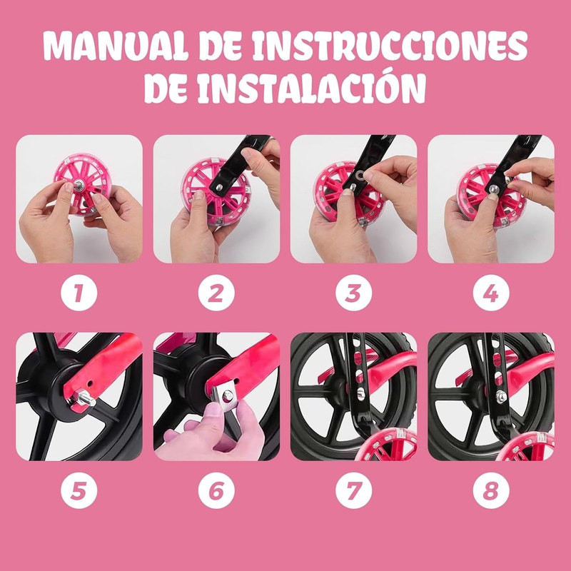 GWMWON Llantitas Bicicleta Llantas Entrenadoras,Ruedas de Entrenamiento LED
