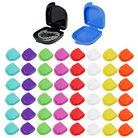 Maoerdental 120PCS Retainer Case with 10 Colors, Dental Retainer Box with Vent Holes, Aligner Case Mouth Guard Denture Box for Travel Home Office
