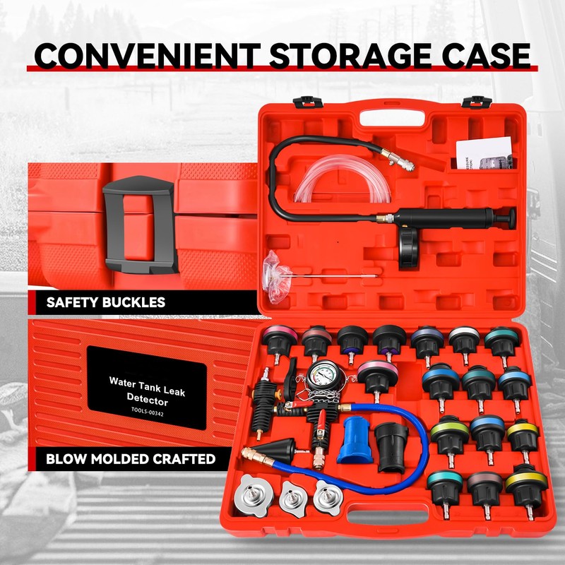 Auto Dynasty 28pcs Radiator Pressure Tester & Vacuum Type Cooling