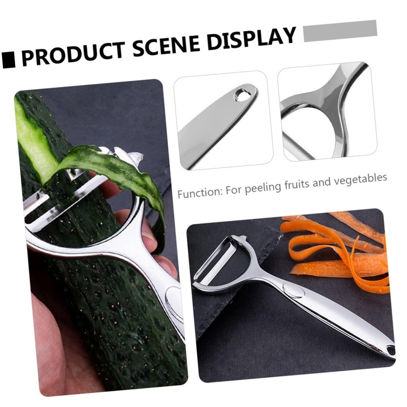 Mobestech 2Pcs Y Shape Stainless Steel Fruit Vegetable Peeler Ergonomic
