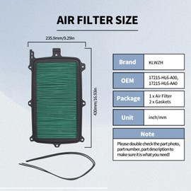 KLWZH 17215-HL6-A00 Air Filter Compatible with Honda Talon 1000R 2019-2022 / 1000X-4 2020-2022, Ho-dan Talon 1000 1000R 1000X 1000X4 UTV Parts