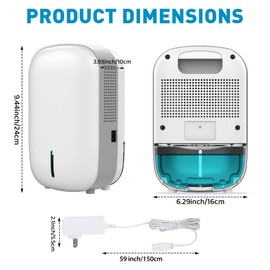 Mini Dehumidifier for Small Bathroom. Quiet. Auto Shut-OFF. Power Off Memory. Electric Dehumidifier for Small Space. Good for Bathroom Basement Bedroom Closet Safe Pantry RV Camper Yacht