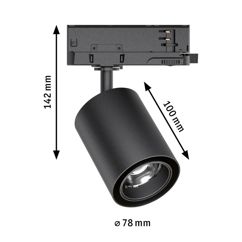 Paulmann Kratos LED track spotlight ProRail3 18.5W LED Black