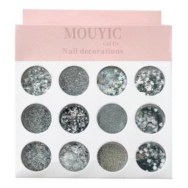 Mouyic Caviar Gliter Corazon Estrella Decoracion De Uñas Mouyic