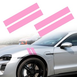 TOMALL 2 Pair Racing Sport Stripe Vinyl Decals for Car Fender Hood Bumper Trunk Auto Stripe Graphic Stickers Decorations for Pickup Vehicle SUV Truck Off-Road (Black)