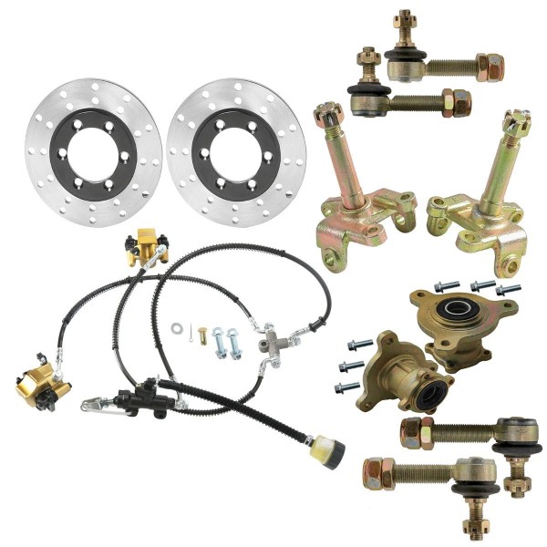 Unbranded ATV Front Hydraulic Foot Brake Caliper + Knuckle Spindle