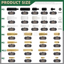 Keadic 400 Pcs Male Female Hex Brass and Nylon Spacers Assortment Set M2 M2.5 M3 M4 Circuit Spacer PCB Board Pillars Standoff Screw Nut with Plastic Case for RC Computer Mounting