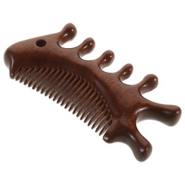 Baluue Wooden Scalp Comb for Women Compact Multi-functional Hair and Scalp Massager Fine Teeth Design for Gentle Care Stylish Portable Wooden Tool Neck Nose and Cheeks Massage