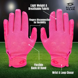 SFIA Football Receiver Gloves One Color - PRO Skull Stealth Grip Silicone Palms Adult Men Youth Sticky Boost Sports Game Battle