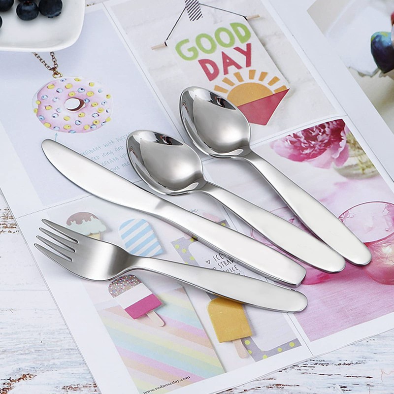 VANRA 2 Pieces Children Fork Spoon Set with Travel Case