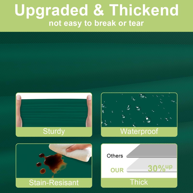 QIKSION Dark Green Plastic Table Cloth Disposable 2 Pack, 54