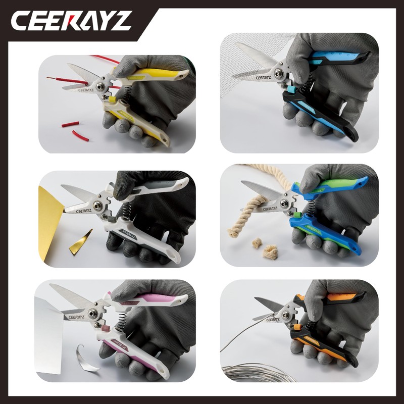 CEERAYZ 185mm Notch Scissors All Purpose Heavy Duty, Garden Shears,