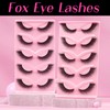 Veleasha Fox Eye Lashes 3D Effect Natural Eyelashes 5 Pairs
