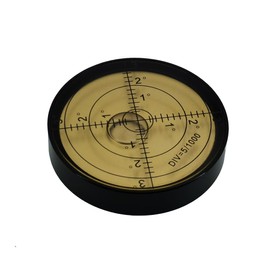 Aluminum alloy high-precision universal horizontal level instrument bubble level tool circle 2.4 inches 60mm (black（coppery）)