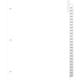 Exhibitindexes® 3 Hole Punched Side Collated Exhibit Tabs - AVE Style Bold Tabs Letter Size - 1051-1075-Set