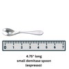 Knork Stainless Steel Demitasse Spoon (Set of 6), Shiny Gloss