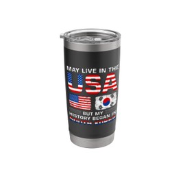 USA Flag South Korean Flag South Korea Roots Stainless Steel Insulated Tumbler