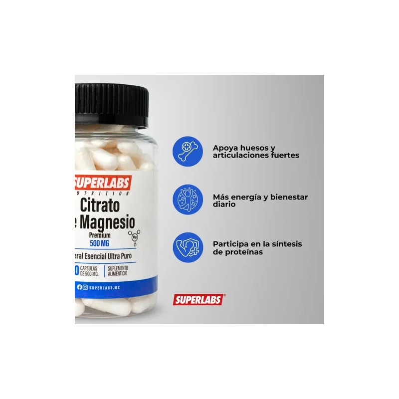 Superlabs Nutrition 3pack Magnesio Citrato 500mg 100caps Sabor
