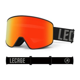 LECAGE Ski Goggles OTG Interchangeable Lens Snow/Snowboard Goggles 100% UV400 Protection for Men & Women (LH1105-C07 Vlt28%)