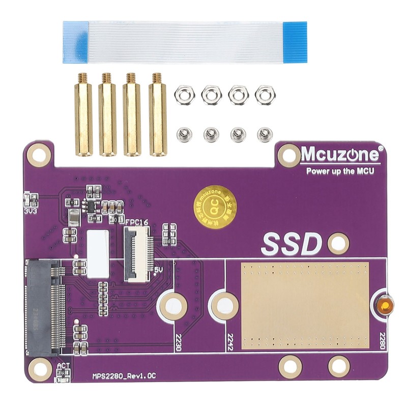 SSD Expansion Board for RPi 5 Support PCIE X1 and
