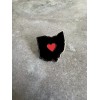 Ohio State Pin Heart Metal Lapel Pin Black/Red - I