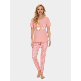 MyFav Mommy and Me Pajamas Cut Dog Print Sleepwear Family Matching Short Sleeve Girls & Women's Nightwear,XS