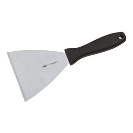 Paderno 18520-12 Professional Triangular Spatula, Pasta Cutter Scraper with Handle, Stainless Steel Blade, Polypropylene Handle, 12 cm x 12 cm, Silver