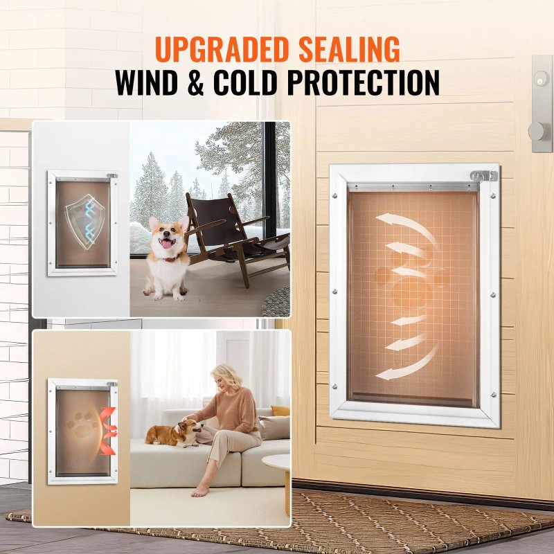 Aluminum Pet Door Small Animal Supplies With Lock Magnetic Flap