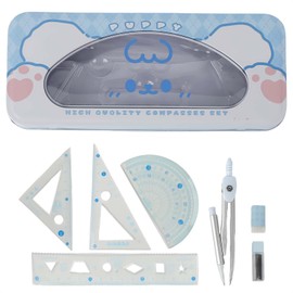 MHwan Maths Sets, 7 Pcs Cute Strong and durable Shell, a High-Quality Geometry Sets for Secondary School Loved by Children, Protractor compass Set Suitable for Middle School Mathematic