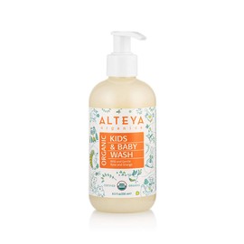 Alteya Organic Baby Wash Lotion and Shampoo 250 ml - USDA Organic Certified Biodegradable Pure Natural Vegan Soap and Shampoo for Body and Hair, Gentle and Delicate for Especially Sensitive Skin