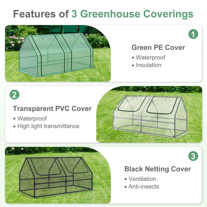 Aoodor 6 x 3 x 3 ft Mini Greenhouse with