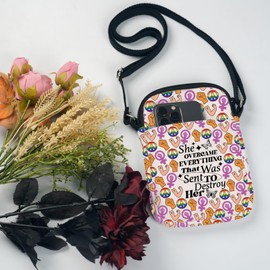 UJIMS Feminist Gift Women Empowerment Crossbody Bag Feminism Gifts Women Power Bag Female Warrior Gift (FeministCB)