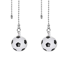 Ceiling Fan Pull Chain 12 inch Pull Chain Extension Fan Chain Extender Ceiling Fan Pulls Ornament with Ball Fan Chain Connector for Lighting Fans, 2 PACK (SOCCER BALL)