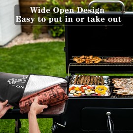 BBQ Blanket for Resting Meat, Reusable Reat Insulated Resting Bag, Smoker Meat Resting Blanket, Insulated Brisket Resting Blanket with Wide Mouth(BBQ Blanket 21in Black)