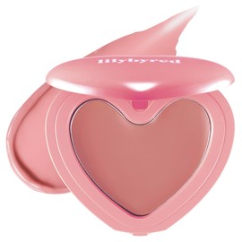 lilybyred Luv Beam Cheek Balm | Heart-Shaped Korean Cream Blush, Semi-Matte Finish, Long-Lasting, Blendable & Buildable, Soft Creamy Texture, Lightweight, Natural Flush, 0.12 oz. (13 Shy Pink)