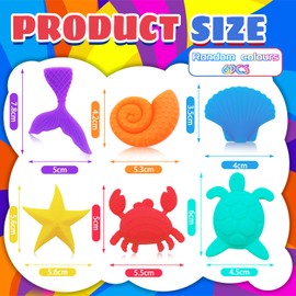 Cuackamily 6pcs Sensory Toys for Toddler Sea Animals Emotional Support Toys Special Needs Developmental Toys Autism toys for Kids Adults Stress Relief Fidget Toys for Social Skill Learning Gifts