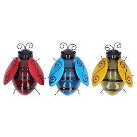 3pcs Solar Bee Lights Cute Innovative Iron Art Solar Powered Bee Lights for Outdoor Garden Patio Lawn Balcony