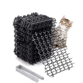Fuyamp 12 Sheets Cat Scat Mat with Spikes, ABS Plastic Pet and Dog Deterrent Prickle Mat for Garden, Porch, Home, Anti Cat Mat Indoor Outdoor Mat