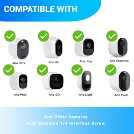 Adjustable Wall Mount for Arlo Pro/Pro 2/Ultra/Pro 3/Pro 4/Essential Spotlight Camera, Indoor/Outdoor Mounting Bracket for Your Surveillance Camera (4pack,White)