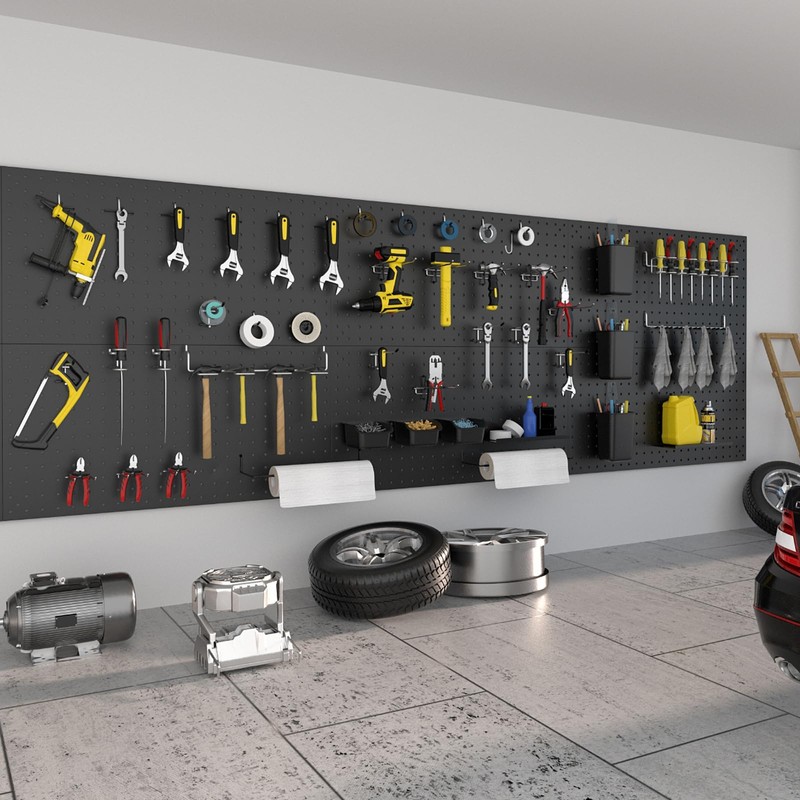 Daanxw Metal Peg Board Kit with 1/4" Pegboard Accessories, 6