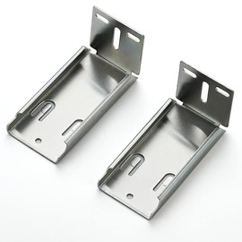 10 Pairs - 20 Pack Silver Heavy Duty Rear Mount Brackets for Soft Close Cabinet Drawer Slides, Metal Replacement Part for Full Extension Ball Bearing Side Mount Drawer Track Guide