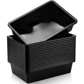 18 Pack Paper Organizer Bins Classroom Storage Tray Letter Size Flat Storage Tray Plastic Art Trays Classroom Pencil Organizer Baskets for School Office Teacher Book Organization(Black)