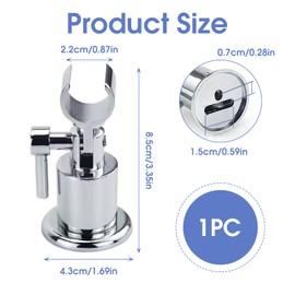 Full Metal Shower Head Holder, 180 Degree Adjustable Shower Holder Made of Solid Metal, Universal Shower Head Holder with Screw, Perfect Addition to Your Shower