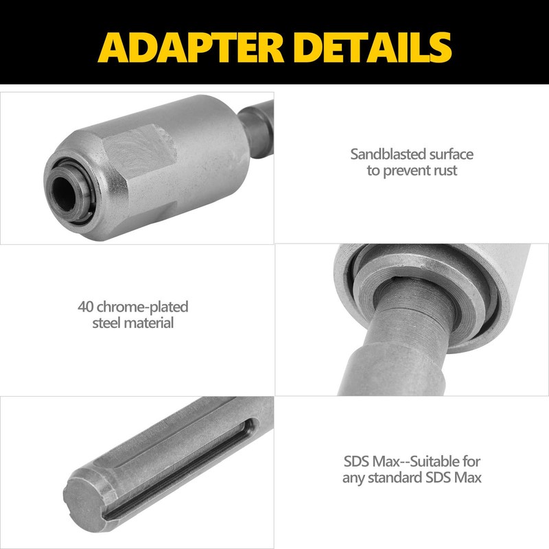 SDS Max to SDS Plus Adapter, 40 Chrome Steel Hammer
