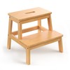 BEKVEM Bamboo 2 Step Stool for Kids & Adults, Wooden