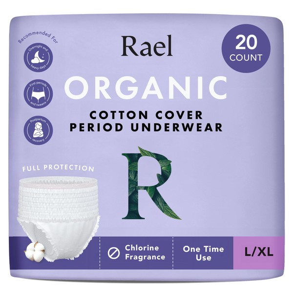 Rael Disposable Underwear for Women, Organic Cotton Cover - Postpartum