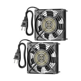 DEWENWILS Paquete de 2 ventiladores de 120V AC, ventilador de escape impermeable de 120mm, 13W 2800RPM 60CFM, ventilador de enfriamiento DIY para refrigerador, carcasa de computadora, motor compresor