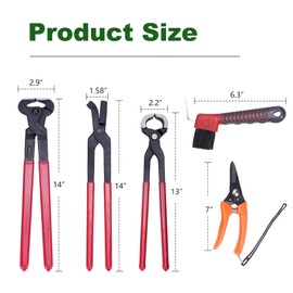 lukar 12PCS Farrier Tools Kit Includes Horse Hoof Nipper, Horseshoe Cutting Pliers, Hoof Nail Clincher, Goat Hoof Trimmers Shear, Hoof Hammer, Hoof Knife, Rasp File, Horseshoe Brush, Handbag, Gloves