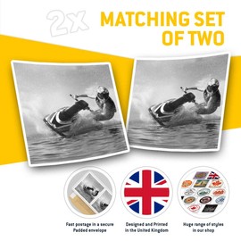 2 x Square 10cm Vinyl Stickers - Jet Ski Racing 36715