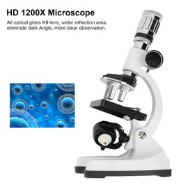 Topyond Kids Beginner Microscope, 1200X Microscope Kit, with Metal Body Microscope,for Basic Biological Science Education
